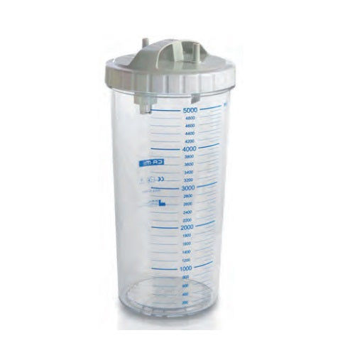 Frasco de aspirador de 4000 ml con tapa, frascos y tapas para equipos de succión, marca Beracah Medica.