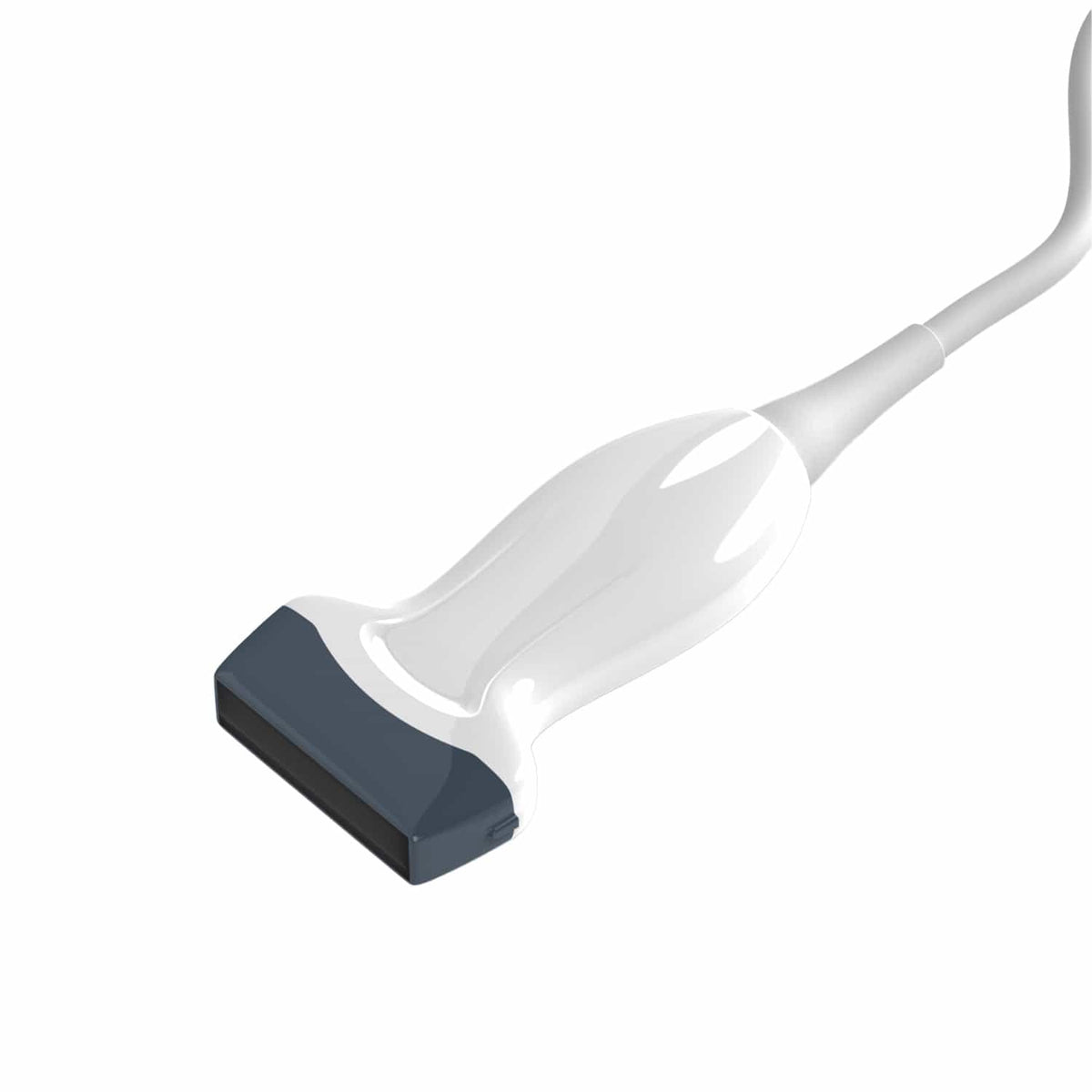 Transductor lineal de 7 a 10MHz para Serie Qbit7 de Beracah Medica, muestra la cabeza del transductor en imagen.