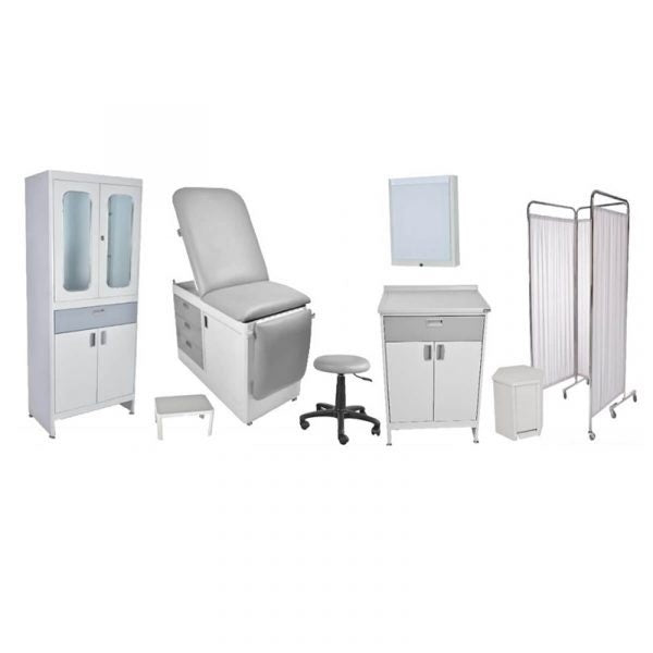 Juego de consultorio Premium Plus de 7 piezas de MSI de Beracah Médica, con instrumentos médicos y accesorios en estuche compacto.