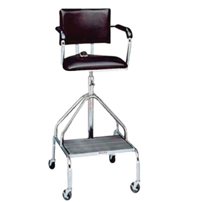Silla cromada para hidroterapia con ruedas ajustables en altura, mobiliario de hidroterapia de la marca Beracah Medica