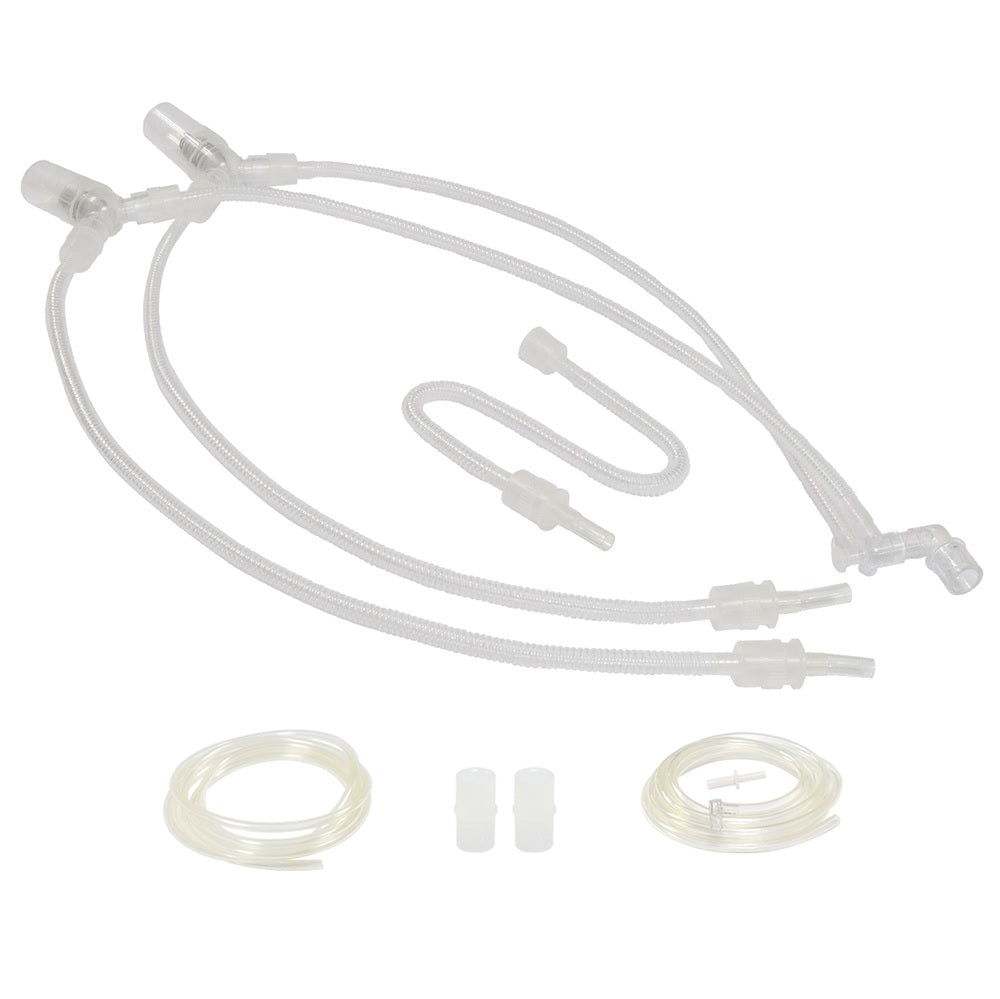 Circuito para ventilador neonatal universal Beracah Médica con trampa de agua, nariz artificial y adaptador en Y.