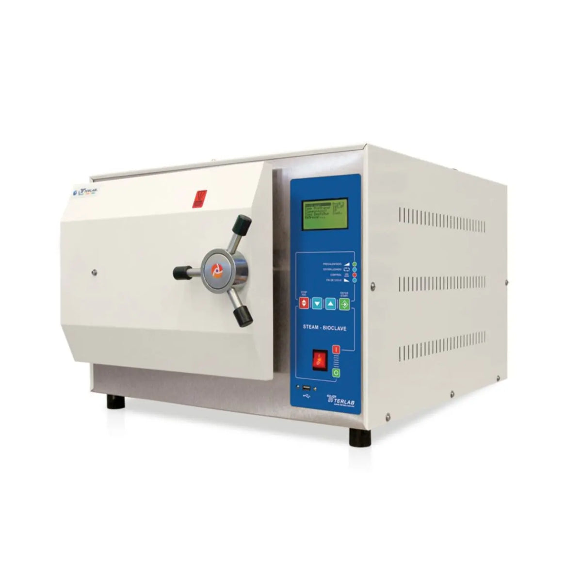 Autoclave horizontal de mesa Beracah Medica TE-A17FPR con capacidad de 17 L, reservorio y llenado automático, para esterilización.