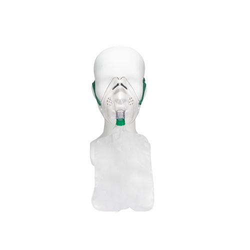 Mascarilla de oxígeno pediátrica MSI Beracah Médica con tubo de 2.1 m, alta concentración, sin reinhalación, caja con 50 piezas.