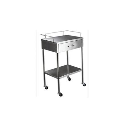 Mesa pasteur MSI de Beracah Medica con cajón de lámina de acero inoxidable, superficie lisa y resistente para uso médico.