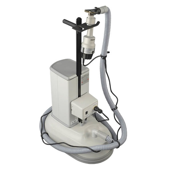 Aspirador de polvo móvil MSI para sierra BD040/BD810 Mopec, marca Beracah Medica, con depósito y tubo de extracción.