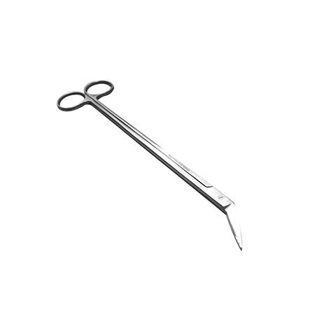 Tijeras Potts-Smith de 19 cm con ángulo de 25 grados, de acero alemán, para uso profesional en cortadura precisa.