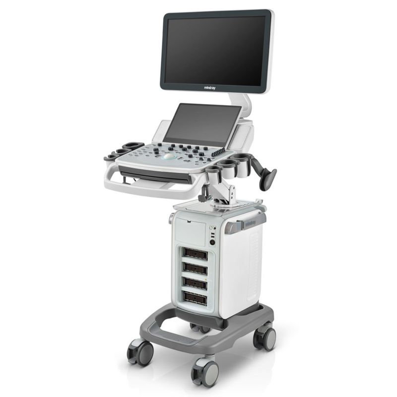 Ultrasonido de gabinete Beracah Médica con monitor Full HD de 21.5", pantalla táctil de 13.3" y tres transductores.
