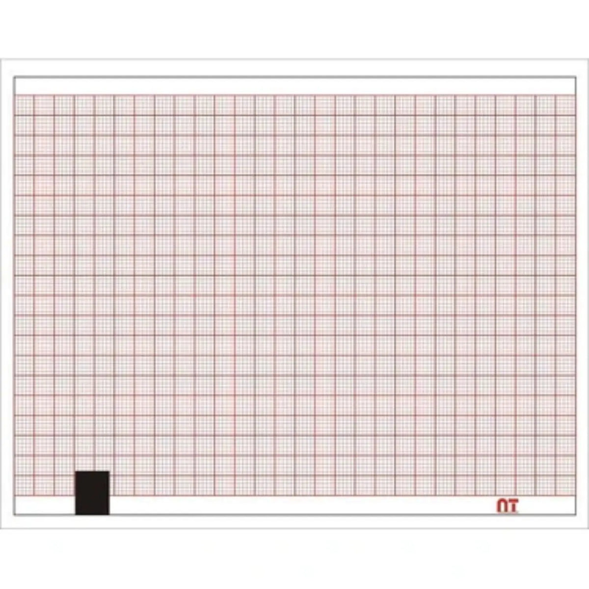 Hojas de papel para ECG en Z de 11x14cm, color rojo, paquete de 100 hojas, marca Beracah Medica, en conjunto de 10 paquetes