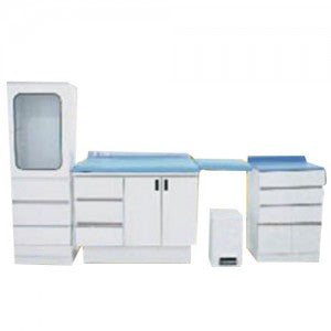 Conjunto de consultorio pediátrico MSI de 4 piezas de Beracah Médica, gabinete clínico para atención infantil.