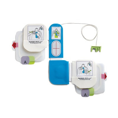 Parche electrodo para entrenamiento CPR-D Padz de Beracah Medica para desfibrilador AED Plus, con cables y conectores visibles