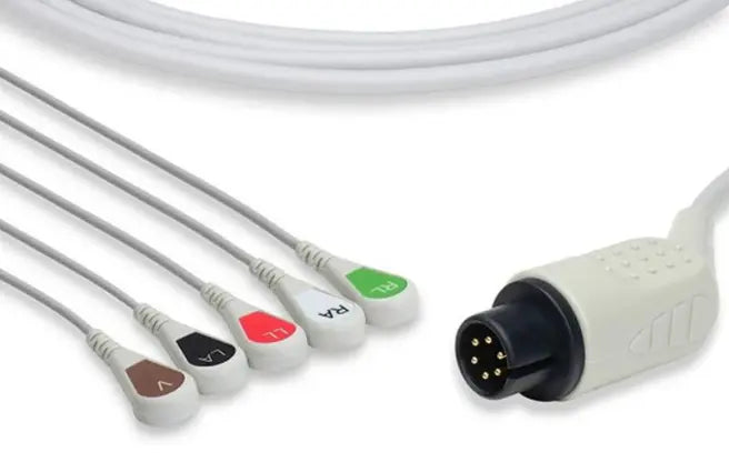 Cable para ECG de 5 puntas unidas compatible con Mindray terminacion snap