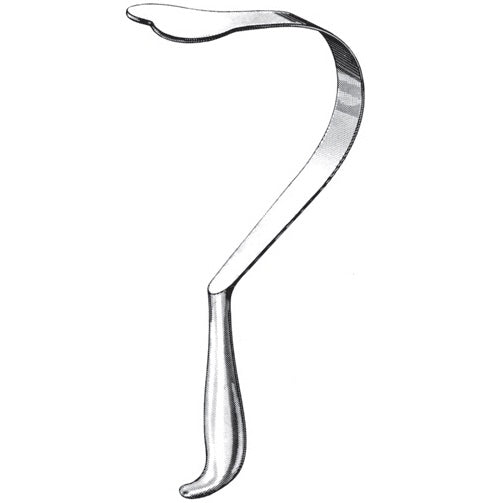 Separador de Harrington Beracah Medica, hoja de 38 mm y 30.5 cm de longitud, con diseño para separación y soporte.
