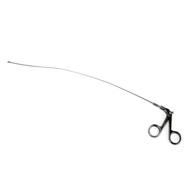 Pinzas flexibles para extracción de cuerpos extraños en urología, 40 cm de Beracah Medica, con mango ergonómico y punta fina.