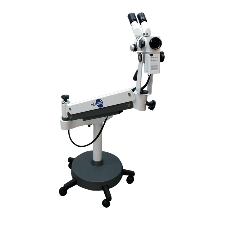 Colposcopio óptico Beracah Medica con fuente LED, brazo articulado, cámara y software para exámenes ginecológicos.