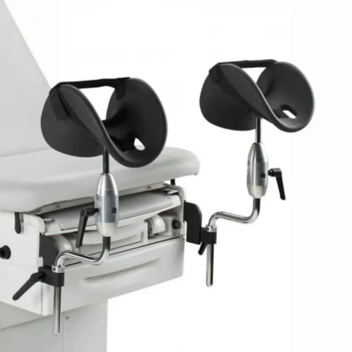 Pierneras articuladas para mesas Midmark 204 de la marca Beracah Médica, con diseño ajustable y resistente.