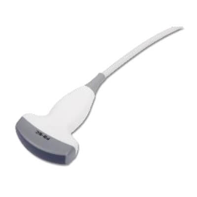 Transductor convexo universal F2-5C para ultrasonidos de la marca Beracah Medica sobre fondo blanco