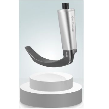 Hoja reutilizable Mac 3 MSI de Beracah Medica para videolaringoscopio, diseño ergonómico y duradero, en color transparente