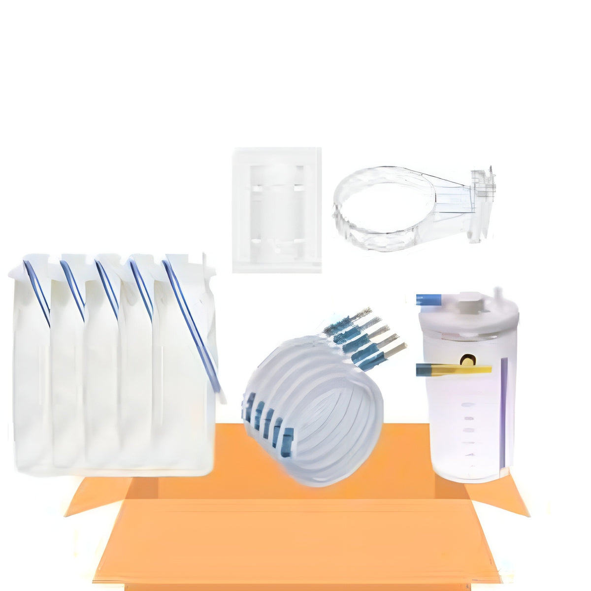Kit de soporte de pared para canister de 1000 ml de aspiradores de succión continua Beracah Médica con accesorios.