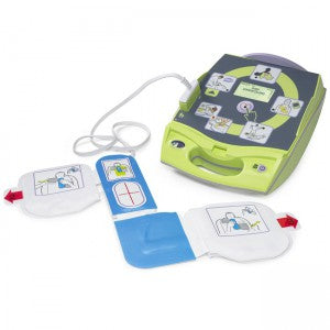Desfibrilador externo automático AED Plus de Beracah Médica con Kit CPR-D Padz, dispositivo de emergencia para reanimación cardiaca.