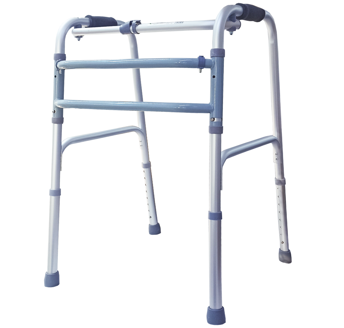 Andaderas caminadora reciproca color plata de la marca Beracah Medica, con estructura resistente y mango ergonómico.