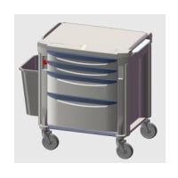 Carro para medicamentos y material de curación MSI Beracah Medica con 5 cajones, medidas 22.37"x32.25"x41.87"