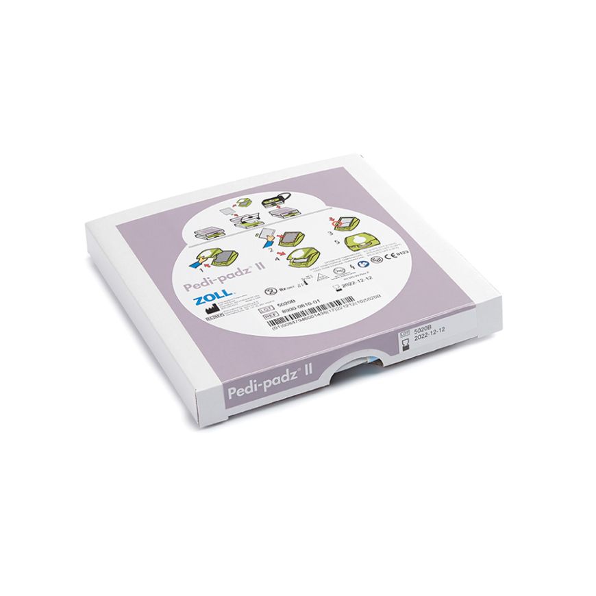 Parche electrodo pediátrico Beracah Medica Pedi-Padz II para desfibrilador, par de accesorios para emergencias médicas.