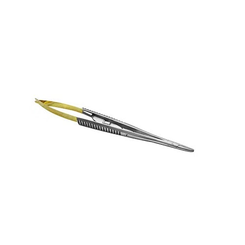Porta agujas Webster Halsey de 12.5 cm de la marca Beracah Medica, diseño compacto y económico para almacenamiento seguro