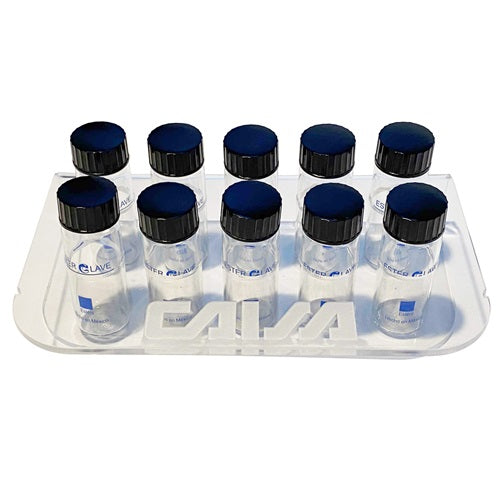 Set de 10 frascos Esterclave para autoclaves con organizador de acrílico, accesorios y refacciones de Beracah Médica