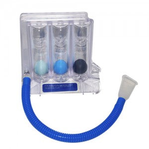 Inspirómetro incentivo desechable TRI-FLO II de Beracah Médica, paquete con 12 unidades, para ejercicio respiratorio.