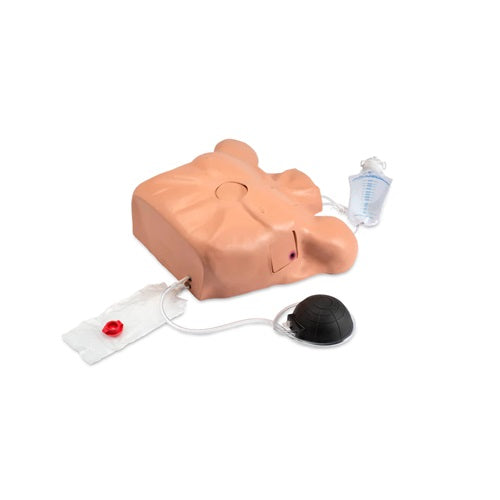 Simulador de pericardiocentesis Life/form de Beracah Medica con tubo torácico y neumotórax para entrenamiento médico.