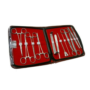 Estuche de disección económico de 16 piezas de Beracah Medica, con herramientas para estudios anatómicos.