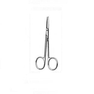 Tijeras de iris rectas Beracah Medica de 4.5 pulgadas con mango ergonómico y hojas afiladas, ideales para corte preciso.