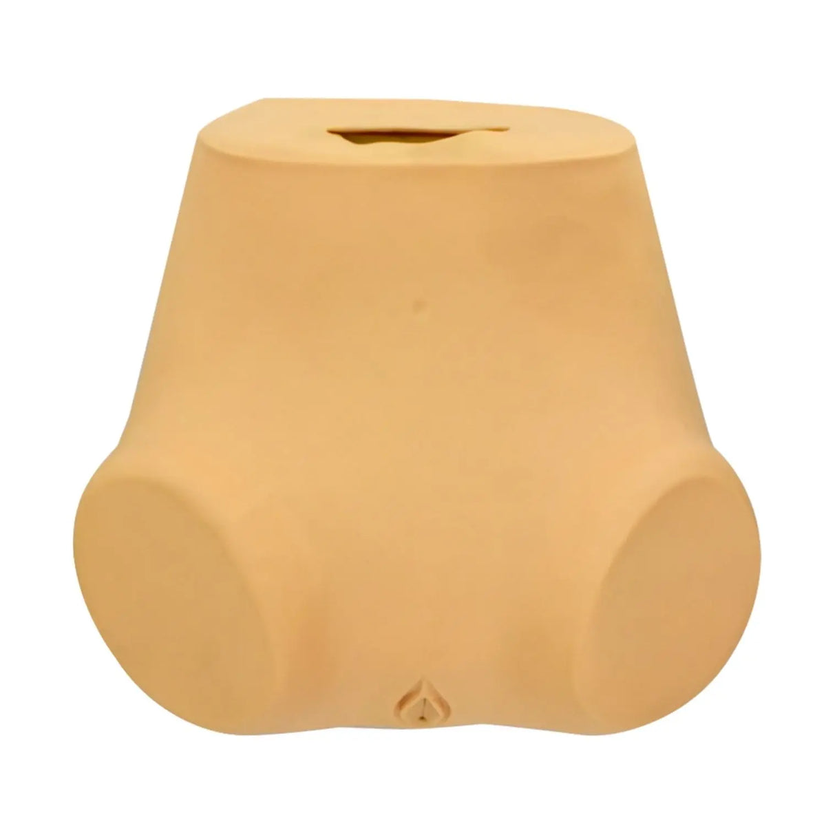 Simulador de exploración ginecológica Beracah Médica para entrenamiento, con detalles realistas en color y estructura.