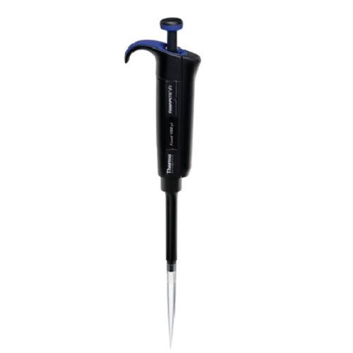 Micropipeta FINNPIPETTE F2 de 50µL de la marca Beracah Medica, con volumen fijo, en color gris y diseño ergonómico.