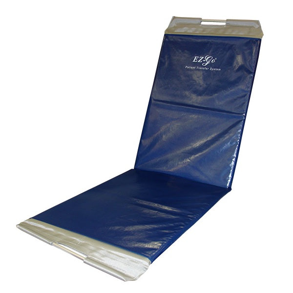 Mesa de transferencia lateral plegable MSI Beracah Médica, extendida 1.77m x 55cm, con superficie antideslizante y estructura resistente.