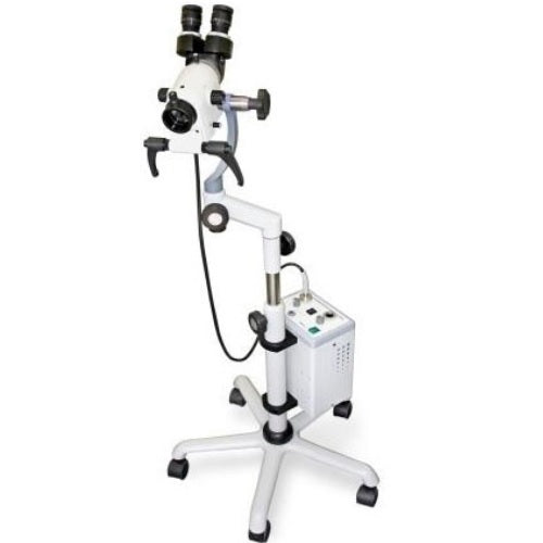 Colposcopio binocular LED Beracah Medica con brazo recto, base ligera y videocámara Procam HD, mostrando lente y estructura.