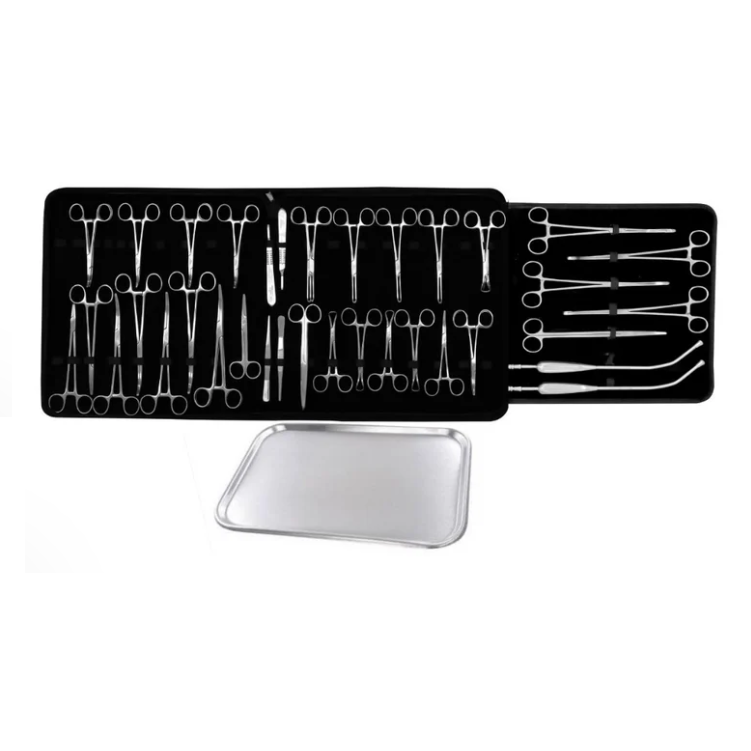 Conjunto de 45 piezas de equipo de cesárea MSI de forja alemana de la marca Beracah Médica, en caja con herramientas y accesorios.