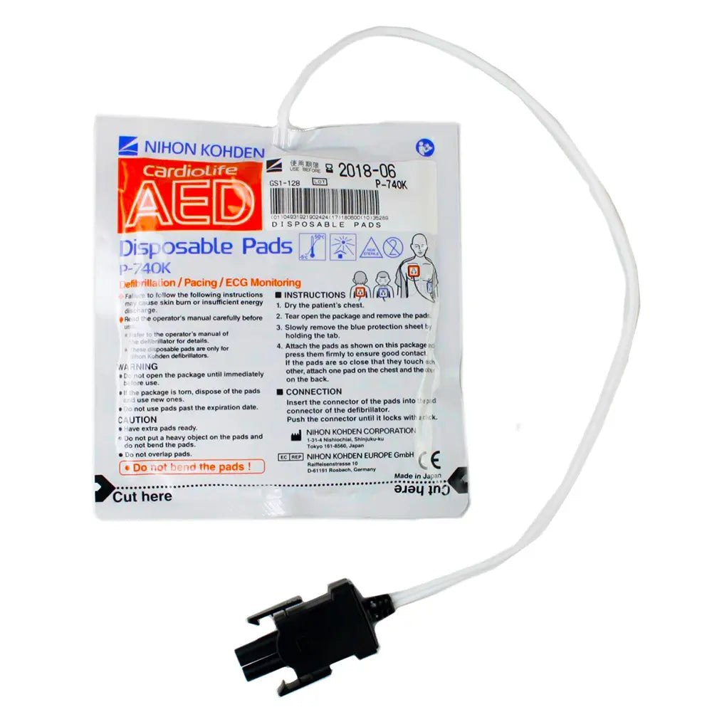 Electrodo desechable para desfibrilador adulto y pediátrico Beracah Medica, parche electrodo para uso en emergencias médicas.