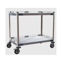 Mesa riñón Beracah Medica modelo MetroMax I de 62x121x83 cm, con superficie de color y estructura metálica robusta.