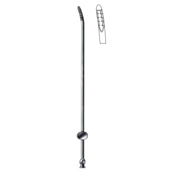 Cureta Novak aspiradora de 23 cm y 3 mm con cable, herramienta de Legras y curetas de la marca Beracah Médica, para odontología.