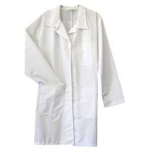 Bata de algodón para doctor unisex de la marca Beracah Medica, ropa para personal de salud, en color blanco.