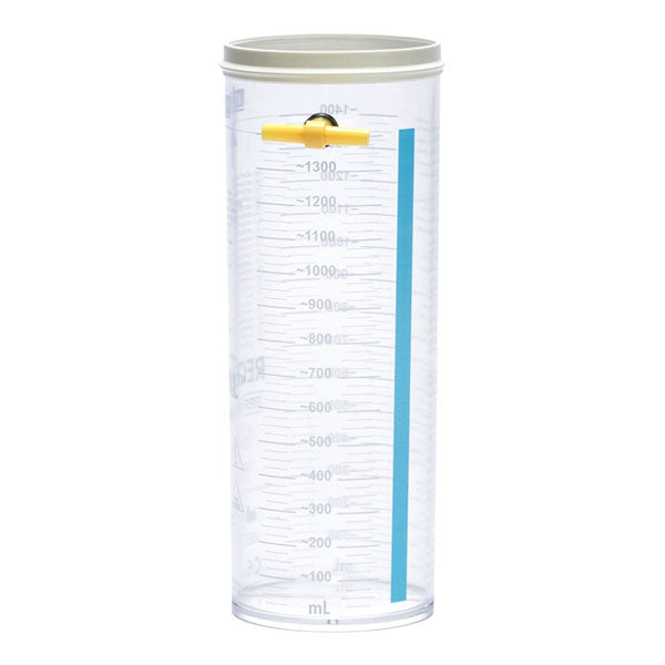 Recipiente RECEPTAL de policarbonato de 1500ml para aspiradores Beracah Medica, accesorio de alta resistencia y durabilidad.