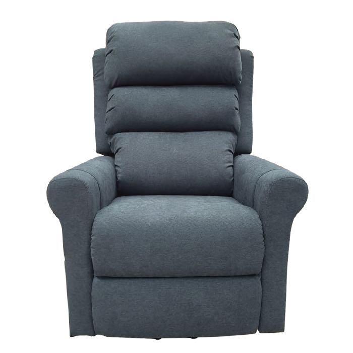 Sillón reclinable MSI Beracah Medica en color azul navy con sistema de masaje y calor, diseño cómodo y moderno