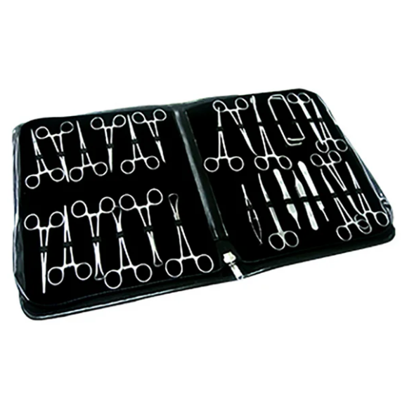 Estuche de disección de 28 piezas de venodisección Premium Forja alemana, herramientas médicas de alta calidad.