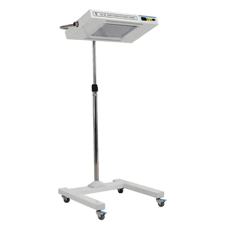Lámpara de fototerapia Beracah Medica NK-L90 con luz LED azul para tratamiento de fototerapia, visible en la imagen.