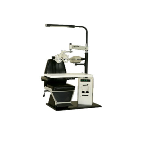 Unidad oftalmológica Beracah Medica TR-500A con equipo avanzado para exámenes oftalmológicos en una sala clínica.