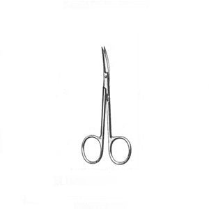Tijeras de iris curvas Beracah Medica de 4 1/2 pulgadas, con hojas afiladas y mango ergonómico para corte preciso.