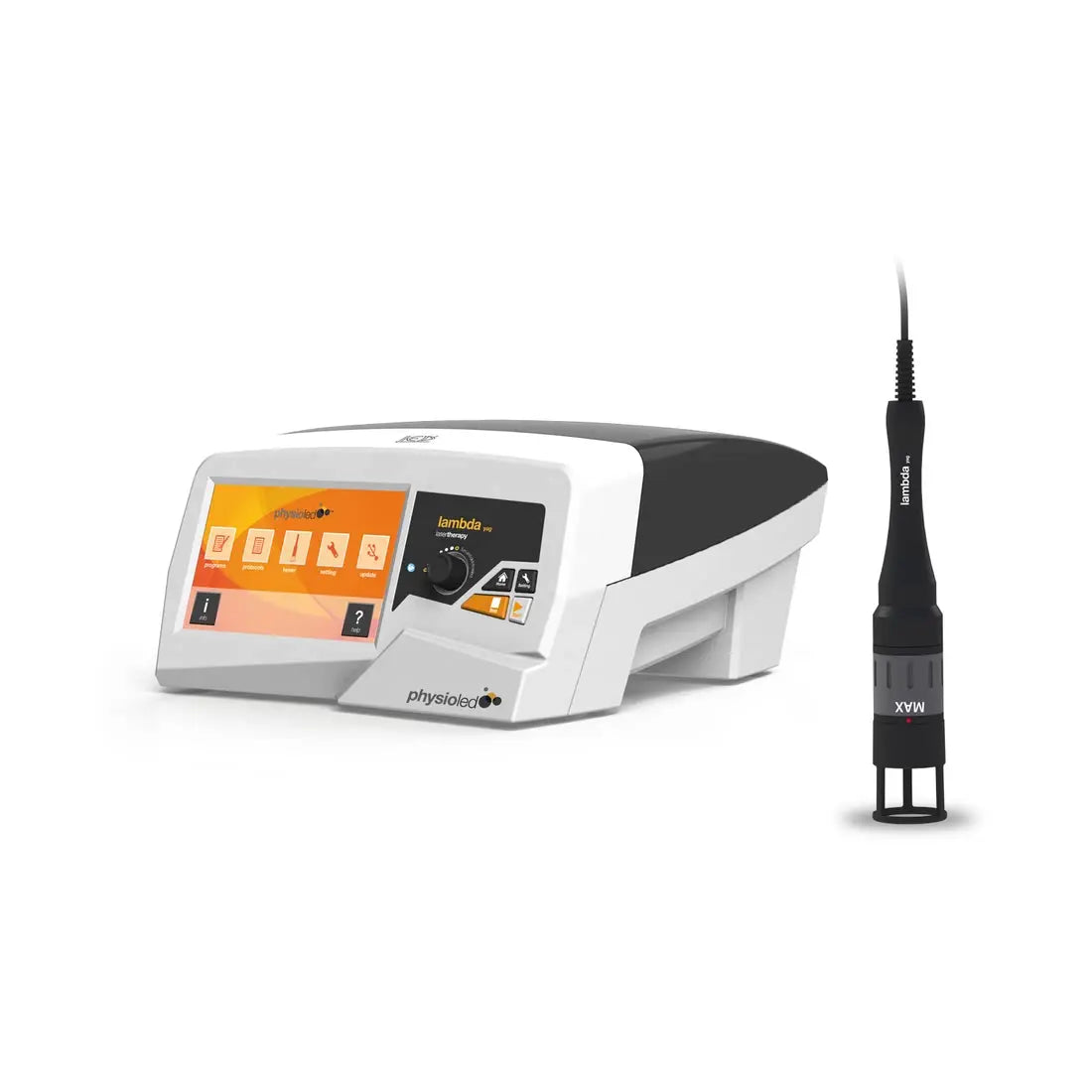 Láser de alta intensidad Beracah Medica Lambda Yag LMB003 para terapia láser, dispositivo con pantalla y controles en la imagen.