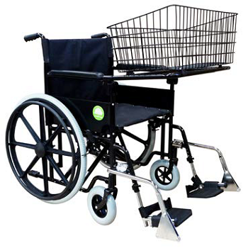 Silla de ruedas estándar de 20 pulgadas de la marca Beracah Médica, con estructura y ruedas visibles para supermercado