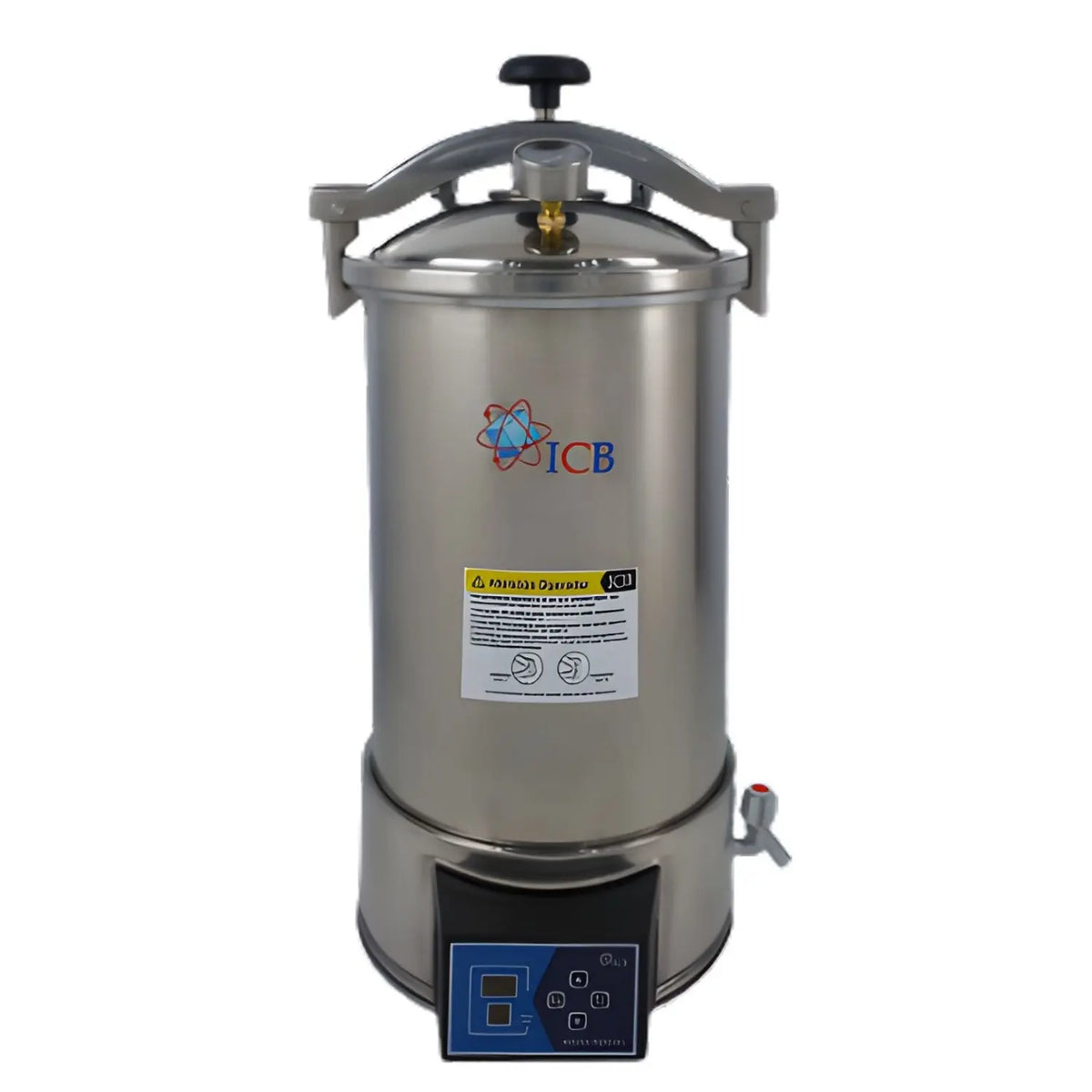 Autoclave digital de 24 litros de la marca Beracah Medica, esterilizador con pantalla digital y cierre de seguridad.
